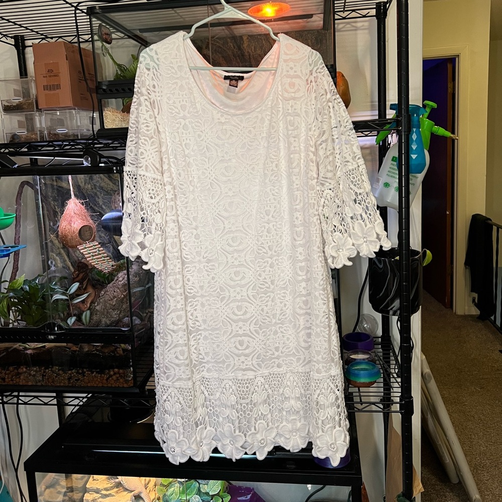 Plus Size Womens 3X White Lace Dress